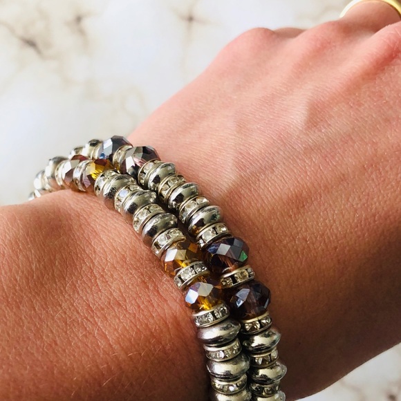 Set of 2 Hamsa Bracelets with Gems - Picture 6 of 8